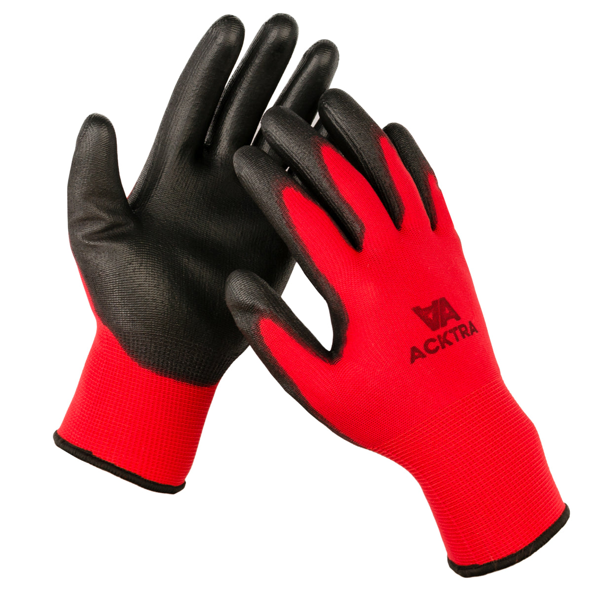 P‑Grip Ultra Thin Black Nylon/Polyurethane Gloves with Black PU Coating