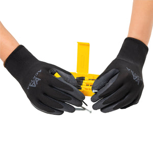 ACKTRA Wholesale Pack of 120 Pairs Latex Coated Nylon Safety WORK GLOVES, Knit Wrist Cuff, Multipurpose, for Men & Women, WG008