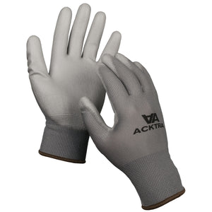 ACKTRA Wholesale Pack of 120 Pairs Ultra-Thin Polyurethane (PU) Coated Nylon Safety WORK GLOVES, Knit Wrist Cuff, for Precision Work, for Men & Women, WG002