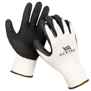 ACKTRA Wholesale Pack of 120 Pairs Latex Coated Nylon Safety WORK GLOVES, Knit Wrist Cuff, Multipurpose, for Men & Women, WG008