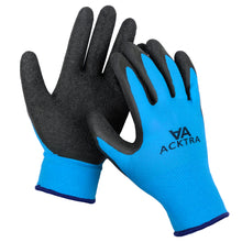 ACKTRA Latex  Coated Nylon Safety WORK GLOVES 12 Pairs / Dozen, Knit Wrist Cuff, Multipurpose, for Men & Women, WG008